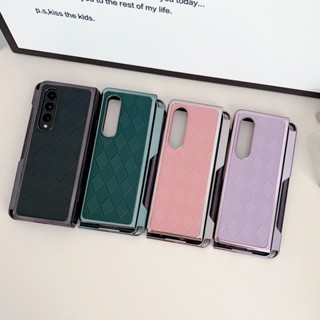 เคสโทรศัพท์มือถือ ชุบไฟฟ้า กันกระแทก พร้อมช่องใส่ปากกา สําหรับ Samsung Galaxy Z Fold 4 Fold 3 5G