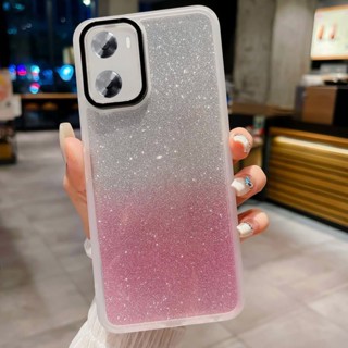 เคสโทรศัพท์ซิลิโคน TPU แบบนิ่ม กันกระแทก ป้องกันเลนส์กล้อง แต่งกลิตเตอร์ ไล่โทนสี สําหรับ OPPO A57 A77 A77s A76 5G 4G OppoA57 2022