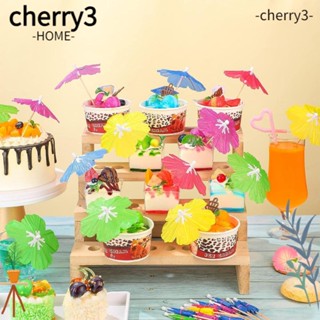 Cherry3 ร่มไม้จิ้มฟัน แบบใช้แล้วทิ้ง แฮนด์เมด หลากสี สําหรับตกแต่งปาร์ตี้ค็อกเทล 150 ชิ้น