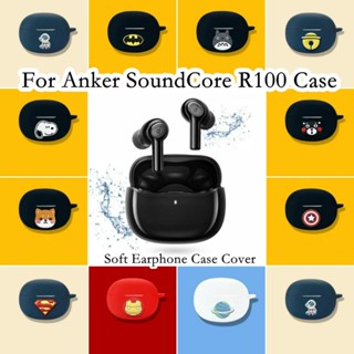 พร้อมส่ง!  เคสหูฟัง แบบนิ่ม ลายการ์ตูน สําหรับ Anker SoundCore R100 R100