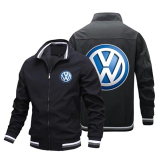 Volkswagen LOGO baseball uniform car shop custom work clothes CC Arteon Variant Touareg FOX AMEO POLO ID.3 JETTA GOLF PASSAT TAIGO TIGUAN Scirocco Caravelle outdoor driving stand collar large size long-sleeved sweater Aviator Jacket