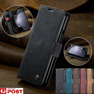 เคสหนัง กันกระแทก พร้อมช่องใส่บัตร สําหรับ Samsung Galaxy Z Fold 5 5G