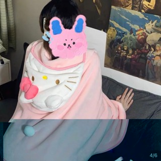 SANRIO เสื้อคลุมอาบน้ํา ผ้าขนหนู ลายคิตตี้ แมว สีชมพู ขนาด 75 ซม. สําหรับบ้าน หอพัก