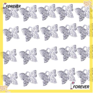 Forever จี้คริสตัล รูปผีเสื้อ 20 ชิ้น และพลอยเทียม 14*17 มม. 20 ชิ้น สําหรับทําเครื่องประดับ DIY