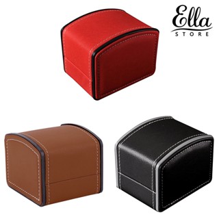 Ellastore123 กล่องนาฬิกาข้อมือ หนังเทียม แบบพกพา สําหรับบ้าน