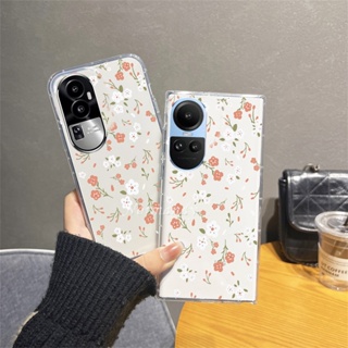 เคสโทรศัพท์ซิลิโคน TPU ใส แบบนิ่ม ลายดอกไม้ กันกระแทก สําหรับ OPPO Reno10 Pro+ Reno 10 Pro Plus 8T A98 A78 NFC A58 4G 5G