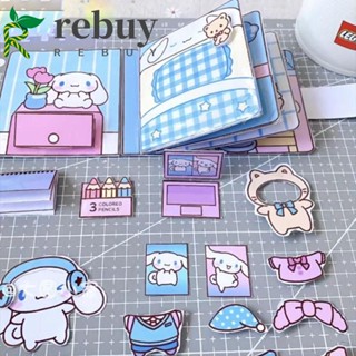 Rebuy หนังสือสติกเกอร์ เกม Melody Quiet Book Kuromi My Melody แฮนด์เมด Diy ของเล่นสําหรับเด็กผู้หญิง