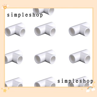 Simple อะแดปเตอร์ท่อ PVC รูปตัว T 6 จุด ป้องกันการกัดกร่อน 3/4 นิ้ว สีขาว 10 ชิ้น