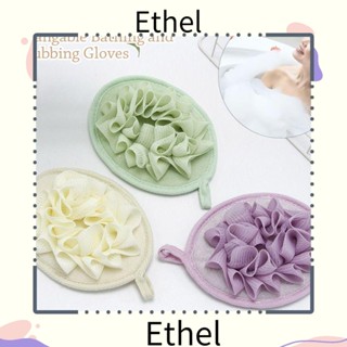 Ethel1 ถุงมือฟองน้ําอาบน้ํา, ทําความสะอาดร่างกาย ง่ายต่อการทําโฟมอาบน้ําดอกไม้เช็ด, โพลีเอสเตอร์ถูหลังอาบน้ําผ้าขนหนูห้องน้ํา