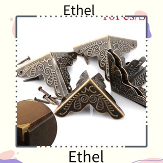 Ethel1 ตัวยึดมุมเฟอร์นิเจอร์ โลหะแกะสลัก อเนกประสงค์ สไตล์วินเทจ DIY 10 ชิ้น