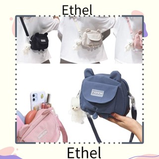 Ethel1 กระเป๋าสตางค์ กระเป๋าถือ กระเป๋าสะพายข้าง ผ้าแคนวาส ลายคิตตี้ สําหรับผู้หญิง