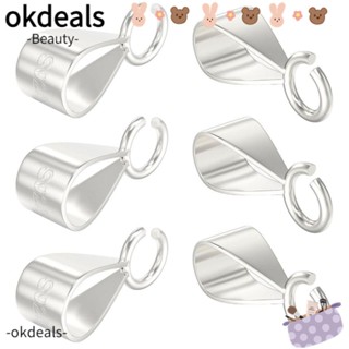 Okdeals ตะขอเงินสเตอร์ลิง 925 แบบเปิด สําหรับทําเครื่องประดับ สร้อยคอ สร้อยข้อมือ