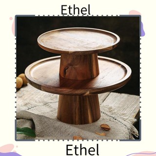 Ethel1 ถาดไม้ เป็นมิตรกับสิ่งแวดล้อม สูง สําหรับใส่ขนม ผลไม้ อาหาร พร็อพถ่ายภาพ ตกแต่งบ้าน