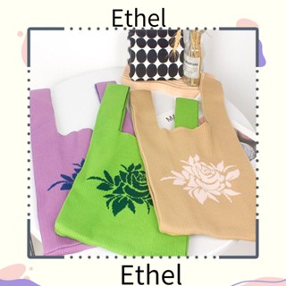 Ethel1 กระเป๋าสะพายไหล่ลําลอง แฮนด์เมด ทรงโท้ท