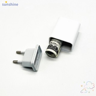 Ssunshine กล่องเก็บกุญแจ ที่ชาร์จ พลาสติก ซ่อนกุญแจ เครื่องประดับ กล่องยา สีดํา บ้าน