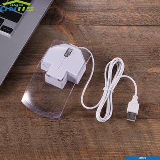 Uniis เมาส์แบบมีสาย USB 2.0 น่ารัก สีใส