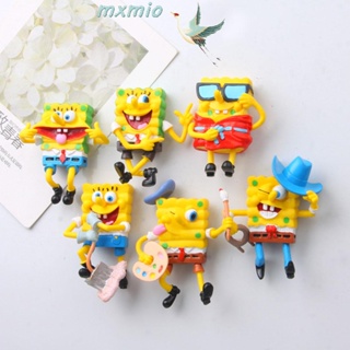 Mxmio ตุ๊กตาฟิกเกอร์ SpongeBob ขนาดเล็ก ของเล่นสําหรับเด็ก 6 ชิ้น ต่อชุด