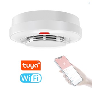 Tmt Tuya เครื่องตรวจจับควัน Wifi ป้องกันไฟไหม้ เซ็นเซอร์เตือนเสียง โทรศัพท์มือถือ APP รีโมตกดแจ้งเตือน พร้อมฟังก์ชั่นเตือนภัย