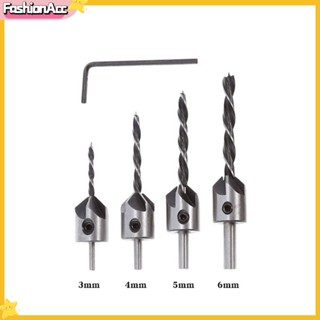 Fa|  4 ชิ้น / 7 ชิ้น ขลุ่ย Countersink ดอกสว่าน งานไม้ รีมเมอร์ ช่างไม้ เครื่องมือลบคม