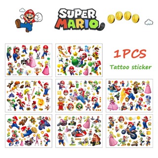 สติกเกอร์รอยสัก พิมพ์ลายการ์ตูนเกม Super Mario สําหรับเด็ก 1 ชิ้น