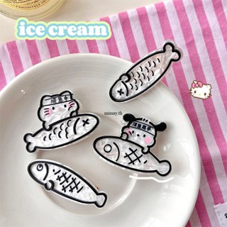 Creative Small Fish Board Board Hair Clip Ins Cute Fish Bone Hair Cartoon Funny Niche Bangs Clip Sweet Cool Style Hair Accessories mimay