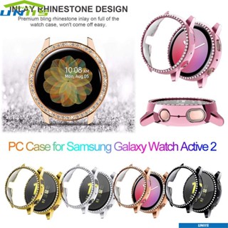 Uniis นาฬิกาข้อมือ PC แบบแข็ง กันกระแทก ประดับเพชรวิบวับ สําหรับ Galaxy Watch Active 2 40 มม. 44 มม.