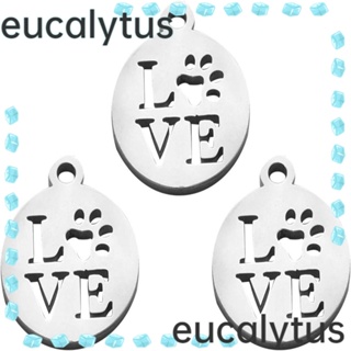 Eucalytus1 จี้ป้ายแท็กสแตนเลส รูปสัตว์ ขนาดเล็ก แฮนด์เมด สีเงิน สีทอง สีโรสโกลด์ สําหรับสัตว์เลี้ยง สุนัข