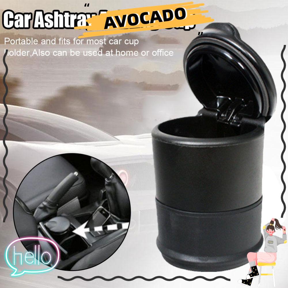 Avocarr ถังขยะ ทรงกระบอก ขนาดเล็ก แบบพกพา พร้อมฝาปิด ทนอุณหภูมิสูง สําหรับรถยนต์