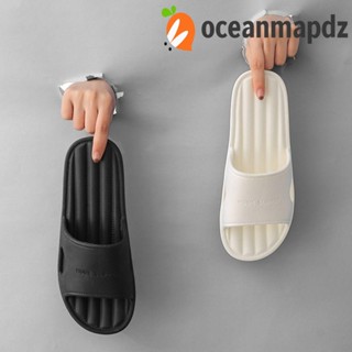 Oceanmapdz รองเท้าแตะ พื้นแบน แบบนิ่ม ลายทาง กันลื่น ใส่สบาย สําหรับคู่รัก