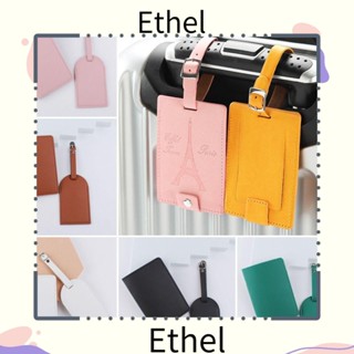 Ethel1 ป้ายแท็กหนังสือเดินทาง หนัง PU สีพื้น สําหรับเดินทาง 2 ชิ้น