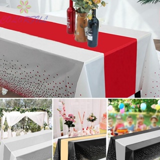 【COLORFUL】Disposable Runner Plastic Tablecloth Polyester Sequin Rectangular Runners