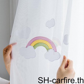ผ้าม่านกันลม กันแดด สีรุ้ง พร้อมตะขอ สําหรับตกแต่งบ้าน 1 2 3