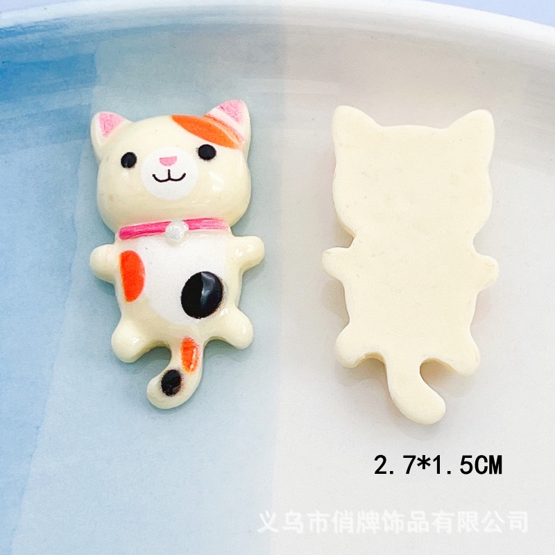 [2 #] Jibbitz Crocs กิ๊บติดผมเรซิ่น รูปการ์ตูนแมวน่ารัก อุปกรณ์เสริม สําหรับรองเท้า QP - รูปที่ 2