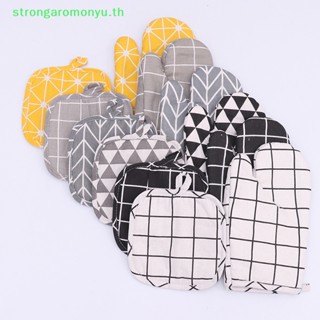 Strongaromonyu ถุงมือผ้าฝ้าย แฟชั่น สําหรับเตาอบ บาร์บีคิว ไมโครเวฟ 1 ชิ้น