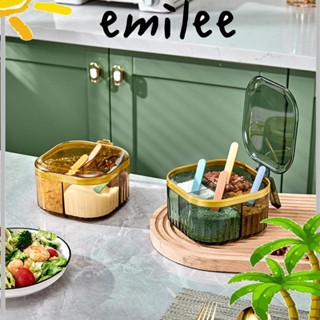 Emilee กล่องใส่เครื่องเทศ สมุนไพร เครื่องเทศ 4 ช่อง