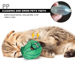  PP 4Pcs Pet Soft Plush Watermelon ของเล่นสุนัข Cat Squeak Chew ของเล่นแบบโต้ตอบบรรเทาความเบื่อหน่ายอุปกรณ์สำหรับสัตว์เลี้ยง