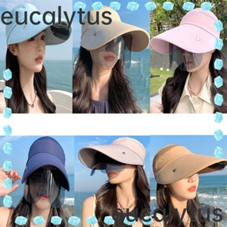 Eucalytus1 หมวกกันแดด ป้องกันรังสียูวี พับเก็บได้ เหมาะกับเดินชายหาด แฟชั่นฤดูร้อน สําหรับผู้หญิง