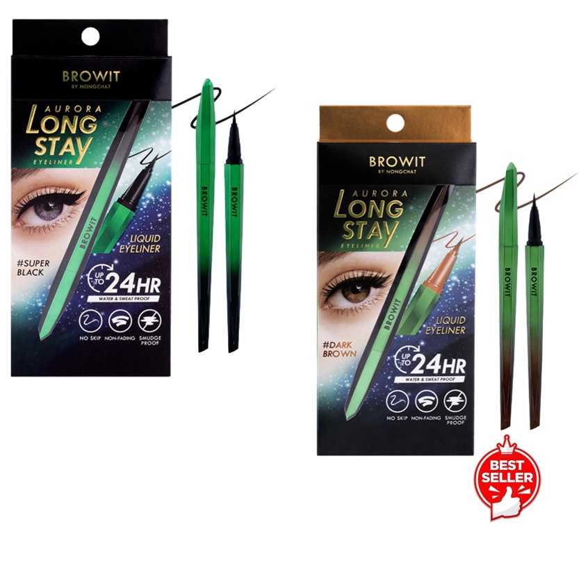 Browit Aurora Long Stay Eyeliner 0.5g ออโรร่า ลอง สเตย์ อายไลน์เนอร์หัวพู่กัน