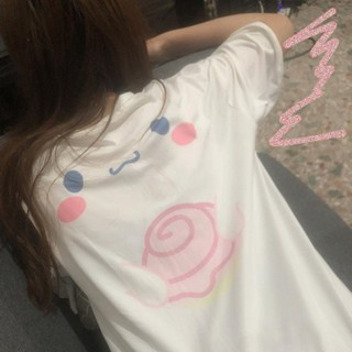 Acgn เสื้อยืดแขนยาว ทรงหลวม ลายการ์ตูนอนิเมะ Cinnamoroll เหมาะกับฤดูร้อน สําหรับผู้หญิง และนักเรียน