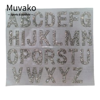 Muvako สติกเกอร์ตัวอักษร สีเงิน มีกาวในตัว 52 ชิ้น สําหรับตกแต่งเสื้อผ้า