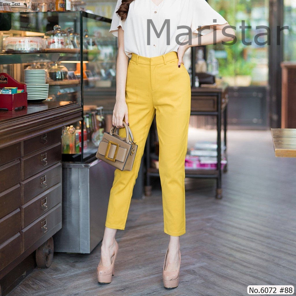 Maristar Brand กางเกง9ส่วน รุ่น 6072 ผ้ายืด คุณภาพตัดเย็บเกรดห้าง