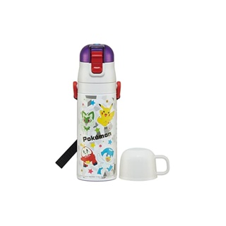 Skater Water Bottle 430ml Pocket Monster 23N for kids, direct drinking, cup drinking, 2-way cup, stainless steel SKDC4-A