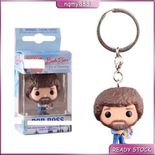 พวงกุญแจ จี้ตุ๊กตาฟิกเกอร์ Funko POP The Joy of Painting Bob Ross