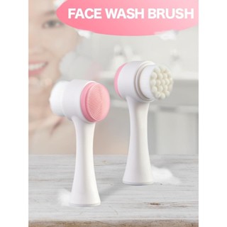 #M28 แปรงล้างหน้า แปรงขัดหน้าแบบสองหัว แปรงทำความสะอาดผิวหน้า Face Wash Brush (พร้อมส่ง)