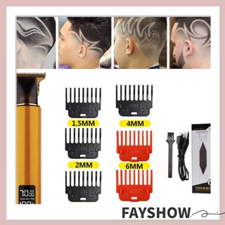 Fay ปัตตาเลี่ยนตัดผมไฟฟ้า, ตัดผม LCD ไร้สาย|เครื่องโกนหนวดเครา T9 ชาร์จ USB กันน้ํา แบบมืออาชีพ สไตล์วินเทจ สําหรับผู้ชาย