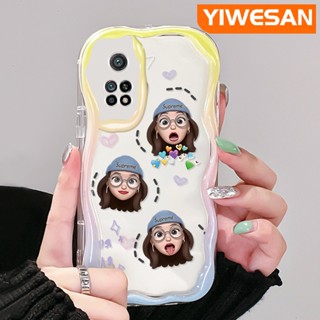 เคสโทรศัพท์มือถือแบบนิ่ม ใส ลายอีโมติคอน เด็กผู้หญิง TikTok สีครีม สําหรับ Xiaomi 10T Pro Poco F3 Poco F4 Redmi K50 K40 Pro K40s