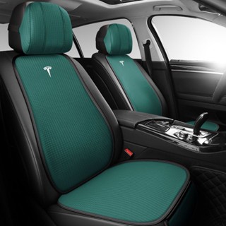 Tesla model Y ผ้าคลุมเบาะที่นั่งรถยนต์ แบบครึ่งวงกลม แฟชั่นฤดูร้อน 3 ชิ้น