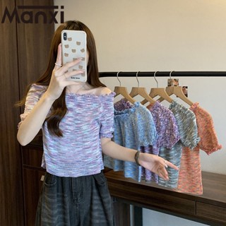 Manxi เสื้อครอป เสื้อแฟชั่นผู้หญิง สีพื้น สําหรับผู้หญิง ใส่ไปคลับ ปาร์ตี้ 2023 A99J2SK