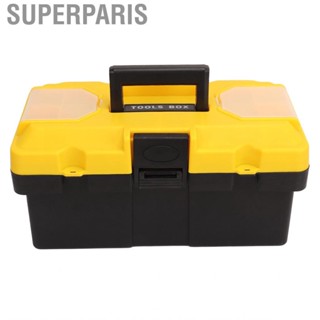 Superparis Plastic Tool Box  Folding Portable Toolbox Industrial Grade Transparent Lid 14in 2 Layer with Locking for Craftsman Hardware