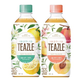 woongjin TEAZLE Citron Green Tea, Peach Oolong Tea 500ml